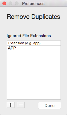 Remove Duplicates Preferences